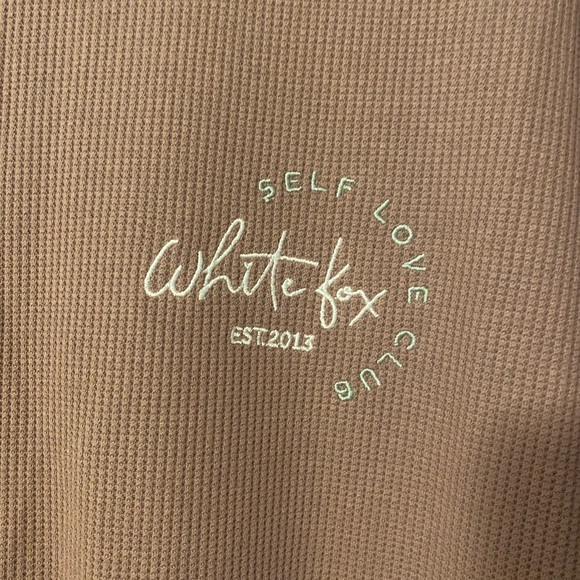 NWT White Fox Self Love Waffle Tee Mauve S/M - Picture 4 of 4